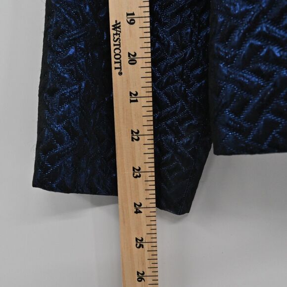 JONES NEW YORK Jacket Womens Sz S Blue Metallic Quilted Herringbone Button Front - Picture 12 of 13